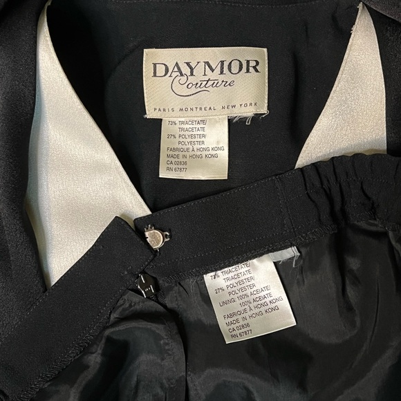 Vintage Daymor Couture Paris Blazer with Attached White Vest and Skirt size 14 - Picture 9 of 11